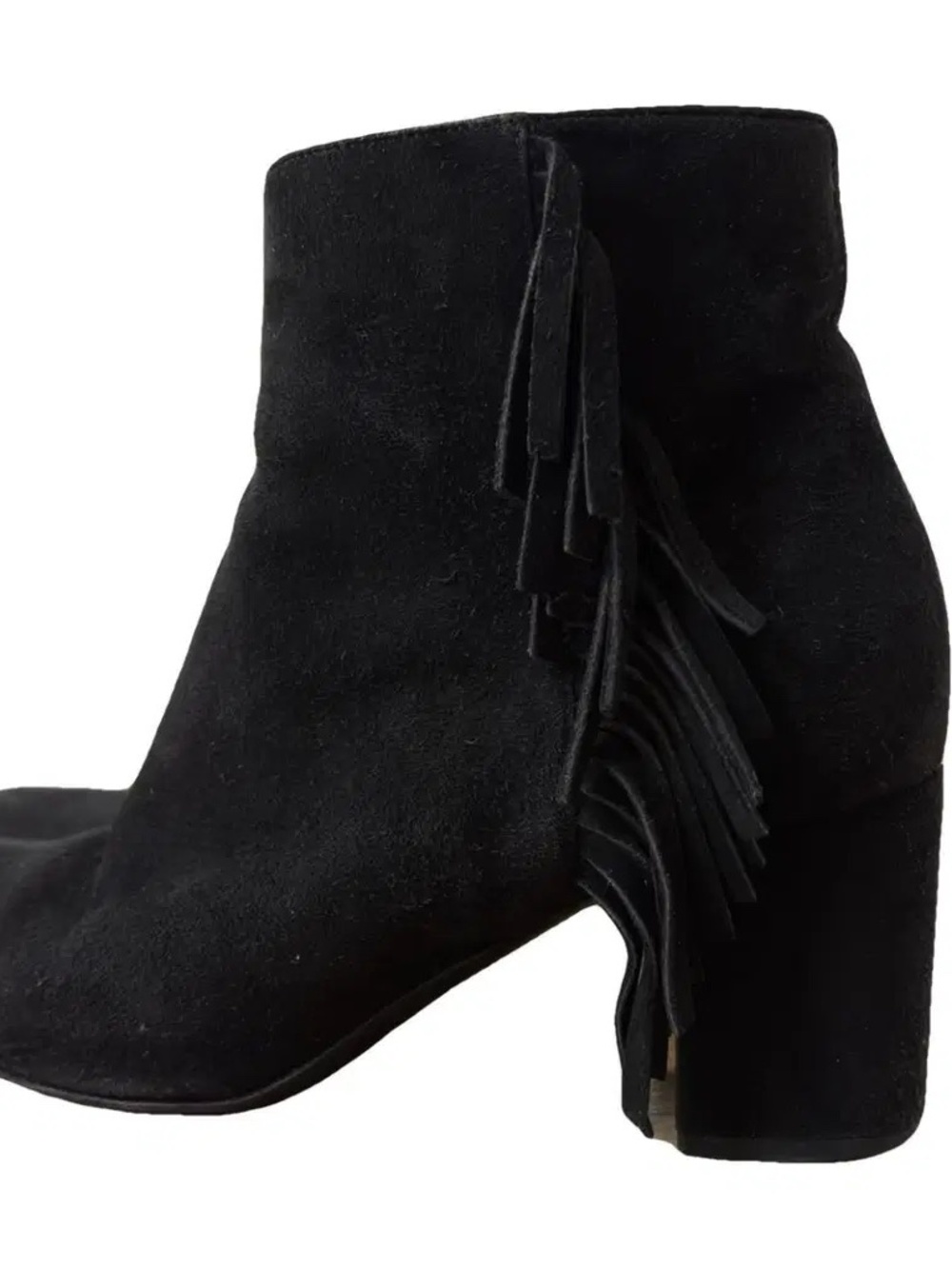 Saint Laurent Fringed Suede Heeled Booties